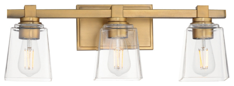 Maxim 21383 Cubos 3 Light 8" Tall Wall Sconce - Natural Aged Brass