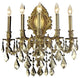 Elegant Monarch Wall Sconce, French Gold Finish With Royal Cut Crystal