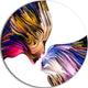 Metaphorical Mind Painting, Contemporary Large Disc Metal Wall Art, 23"