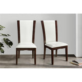 Lexicon Wood and Faux Leather Dining Room Side Chair in Espresso (Set of 2)