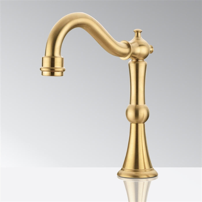 Bathselect Deck Mount Commercial Gold Brushed Automatic Sensor Faucet
