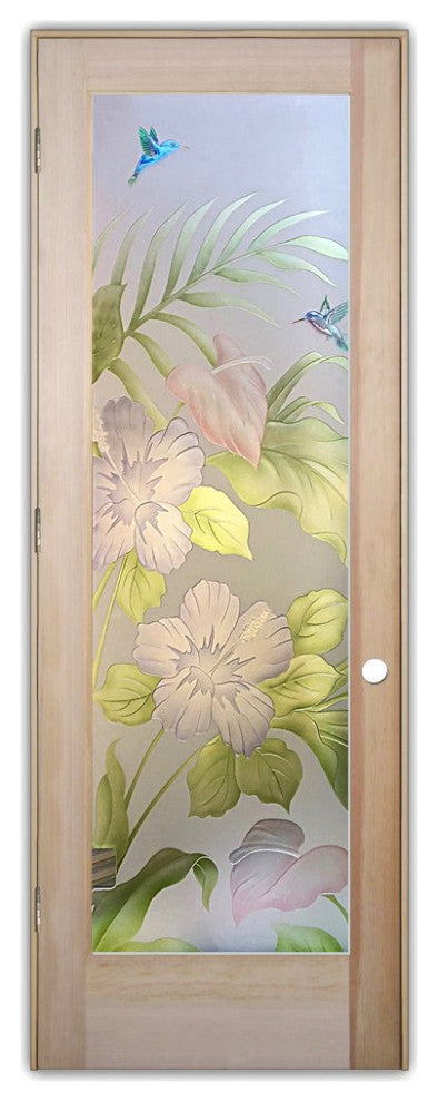 Interior Prehung Door or Interior Slab Door - Hibiscus Anthurium - Douglas...