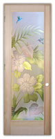 Interior Prehung Door or Interior Slab Door - Hibiscus Anthurium - Douglas...