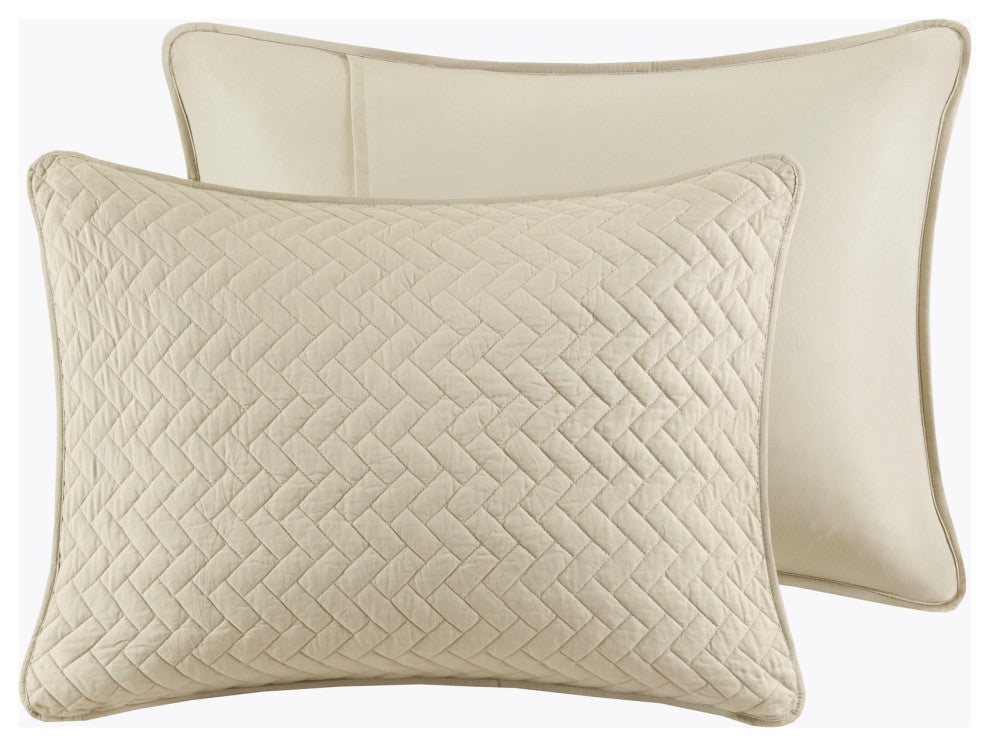 Hampton Hill Velvet Touch Herringbone Oversize 3-Piece Coverlet, Queen