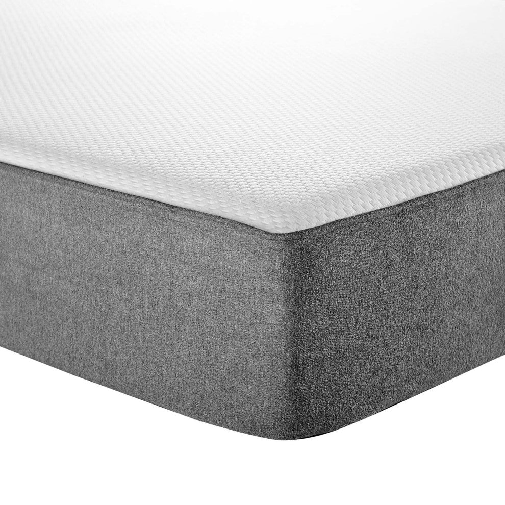 10" Memory Foam Mattress, King Size, White, Modern Contemporary, Bedroom