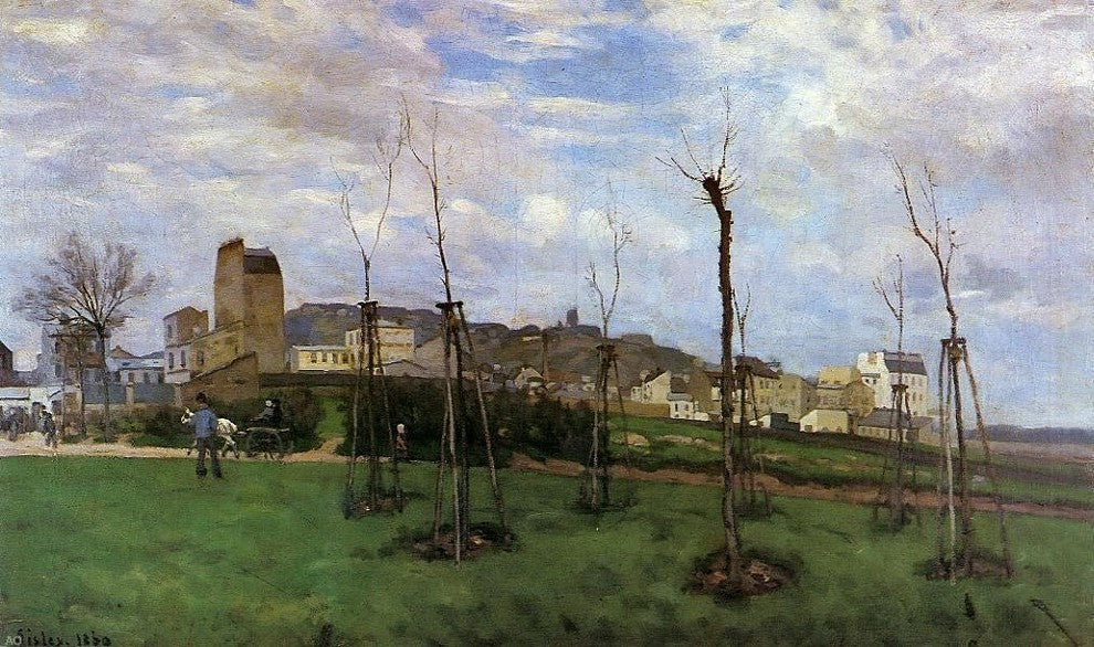 Alfred Sisley View of Montmartre Wrapped Canvas