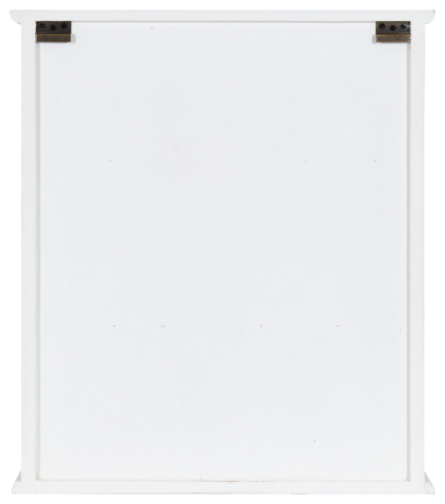 Quinlan Decorative Wood Wall Cabinet, White/Brown, 24x8x28