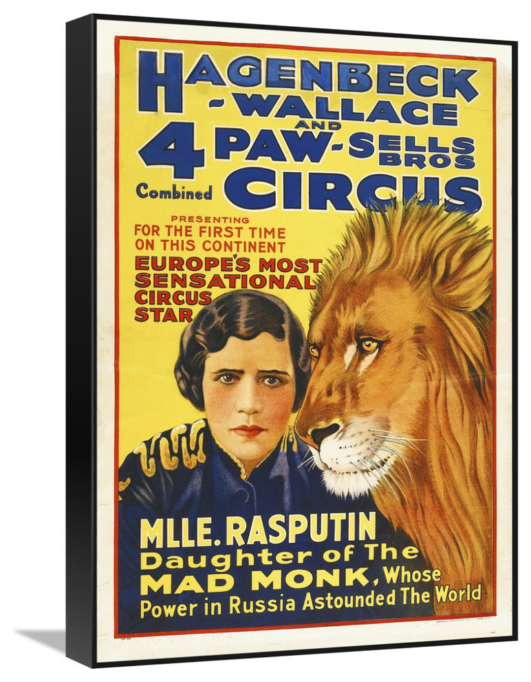"4 Paw-Sells 1918" Stretched Canvas Giclee by Hollywood Photo Archive, 15x22"