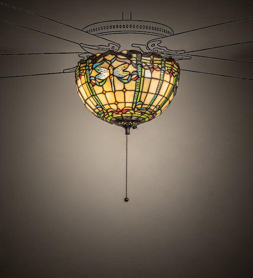 12 Wide Tiffany Dragonfly Fan Light