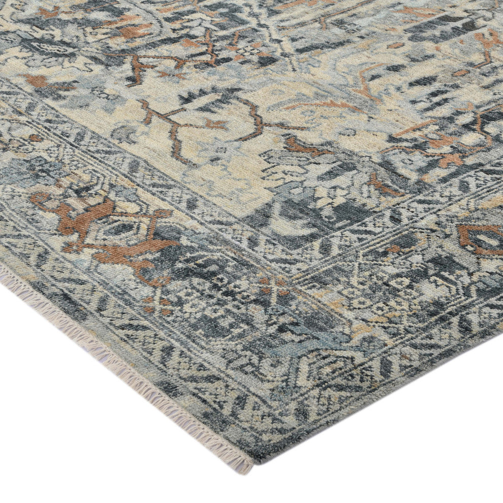 Craft Amerson Area Rug, Blue, 8' x 10', Bordered
