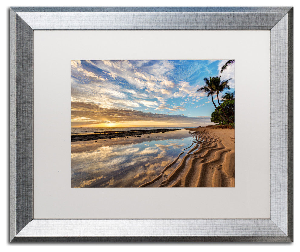 Pierre Leclerc 'Kauai Kailani Sunrise' Matted Art, Silver Frame, White, 20x16