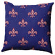 20" x 20" Fleur de Lis Decorative Throw Pillow, Indigo Blue