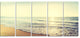 Bright Seashore during Sunset, Seashore Canvas Art Print, 60"x28", 5 Panels