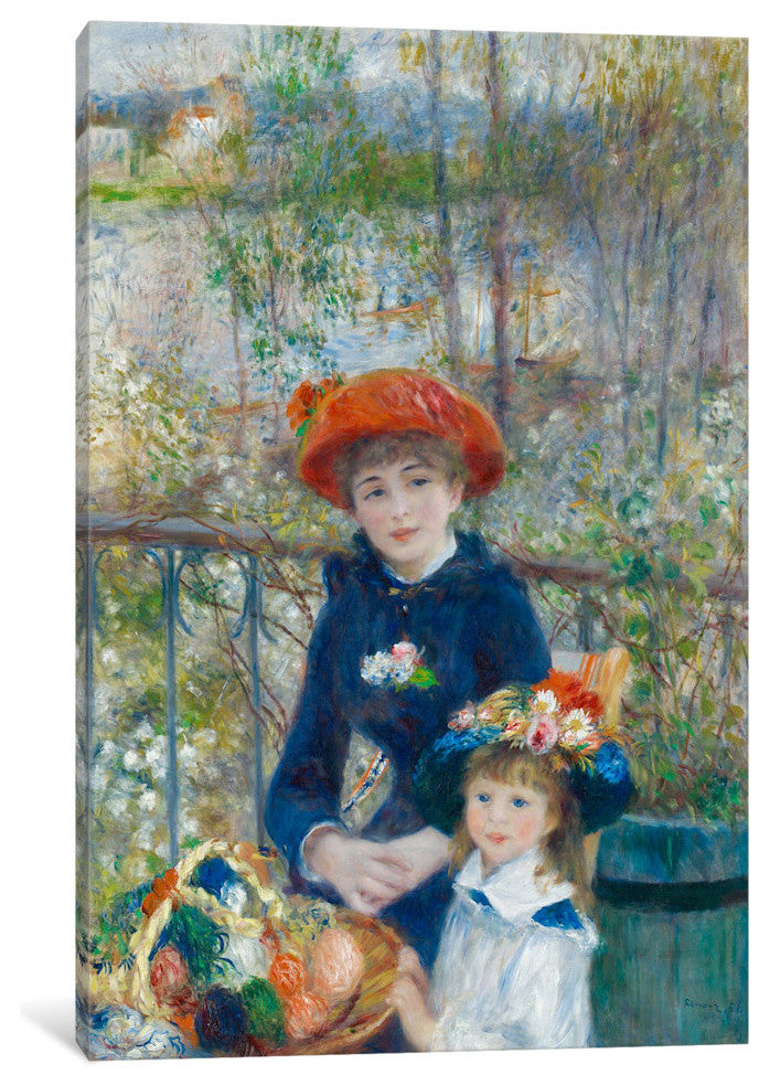 "Two Sisters (On the Terrace) 1881" by Pierre-Auguste Renoir, 26x18x1.5"