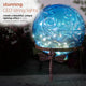 Alpine Blue Glass Globe Decor With LED Light, 13" Tall