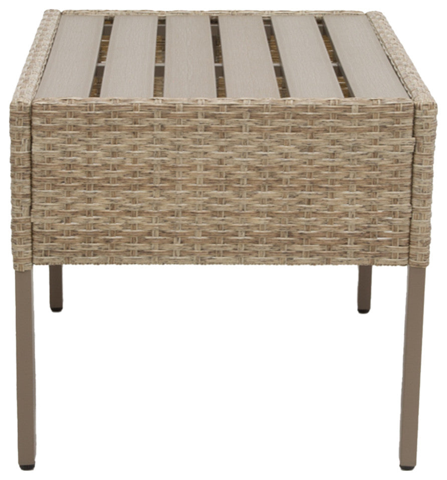 Maui 7-Piece Outdoor Conversation Set, Two Ottomans, Coffee Table, Stone