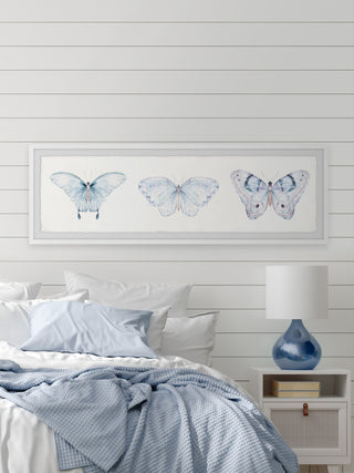 "Butterfly Madness" Framed Painting Print, 30x10