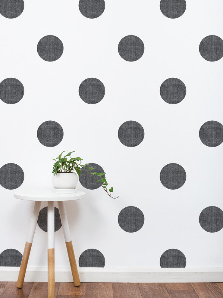 Textured Dots Vinyl Wall Sticker, 6 Inch, Black