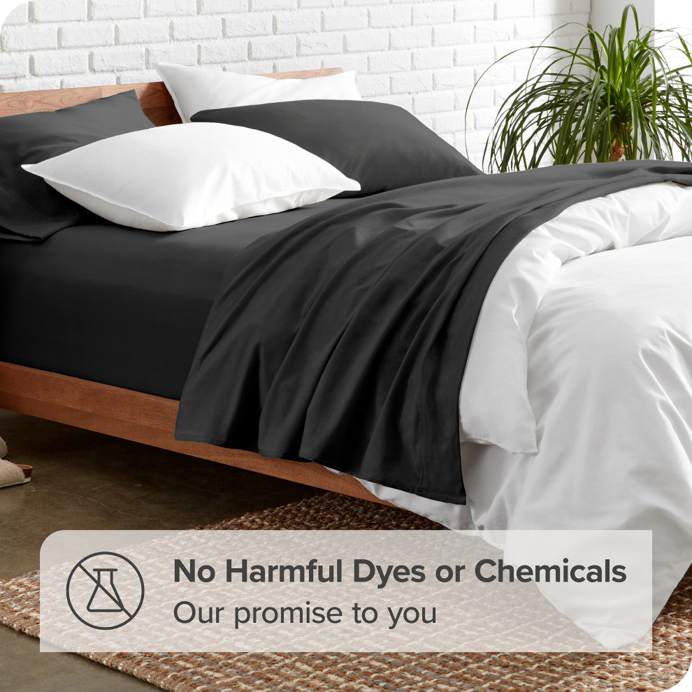 Bare Home 1800 Microfiber Sheet Set, Black, Twin