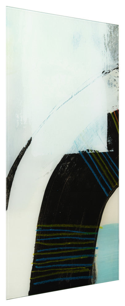 "Kabuki" Frameless Free Floatingtempered Glass Wall Art, A