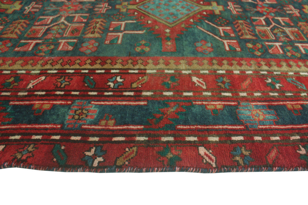 Fine Vintage Distressed Clarissa Navy/Red Runner, 3'7x13'5