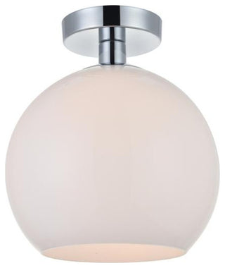 Baxter 1 Light Chrome Flush Mount With Frosted White Glass