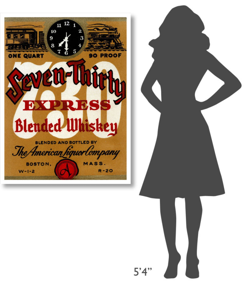 "Seven-Thirty Express Blended Whiskey" Print by Vintage Booze Labels, 32"x42"