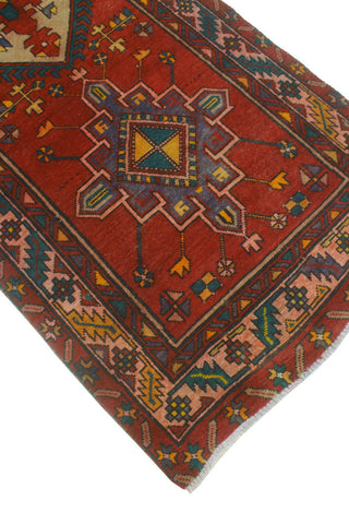 Fine Vintage Distressed Chike Red/Beige Runner, 3'4x13'9