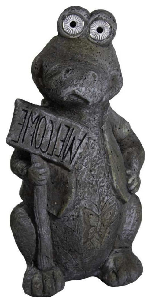 19" Welcoming Crocodile Indoor Outdoor Statue