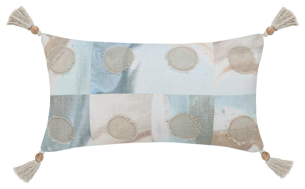 Yama 14"x26" Cotton Blend Multicolor Throw Pillow