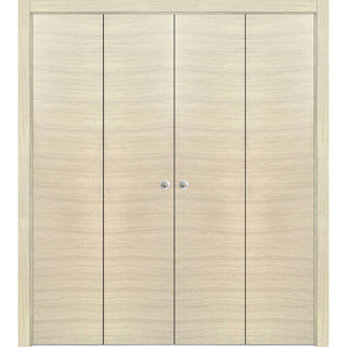 Sliding Double Bi-fold Doors 72 x 84 | Planum 0010 Natural Veneer
