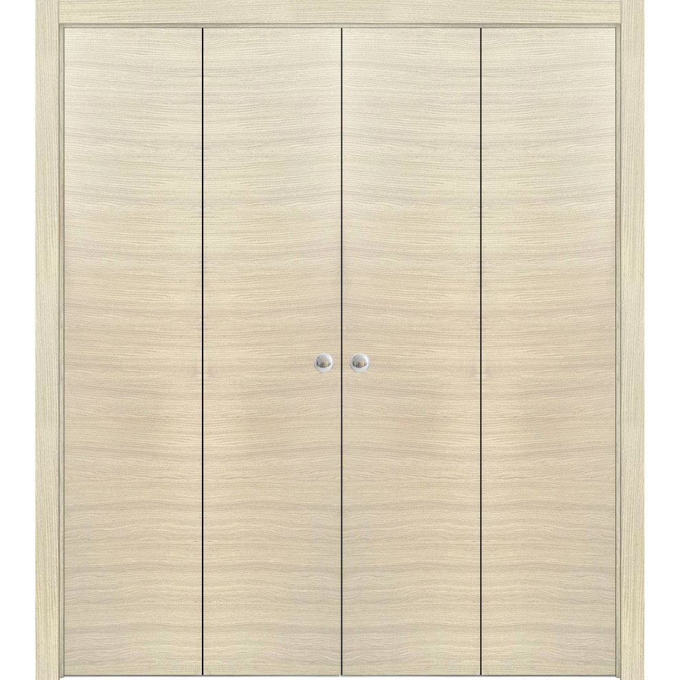 Sliding Double Bi-fold Doors 72 x 84 | Planum 0010 Natural Veneer