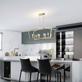 Verna 8-Light Gold Metal Frame Candle Chandelier