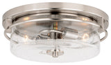 Vaxcel, Addison 2-Light Satin Nickel Flush Mount Ceiling Light