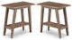 Home Square Wood Chairside End Table in Natural - Set of 2