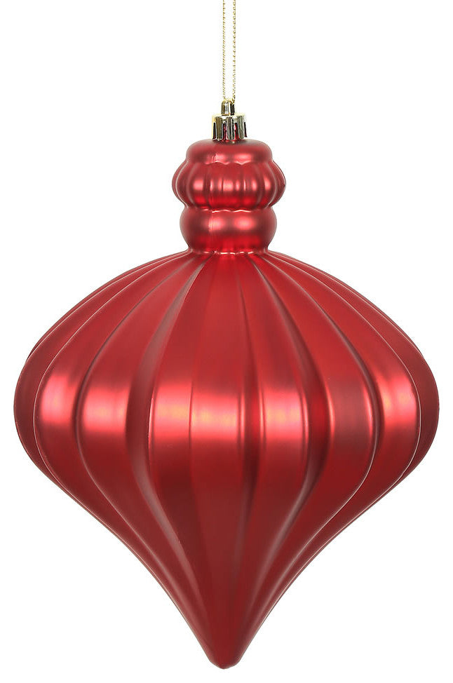 Vickerman 6" Red Matte Onion Drop 4-Pack, N175803D