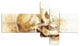 Skull on Paper Fractal Effect, Abstract Canvas Art Print, 60"x32", 5 panels