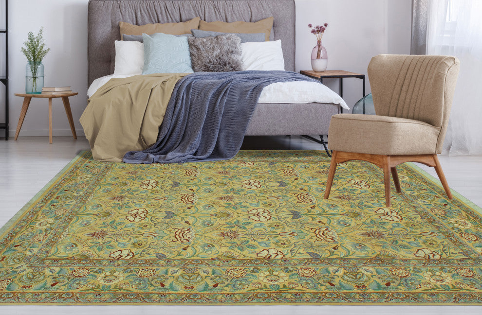 Pak-Persian Summer Light Gold/Gray Rug, 8'11x12'2