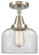 Innovations Lighting 447-1C-10-8 Bell Semi-Flush Bell 8"W - Brushed Satin