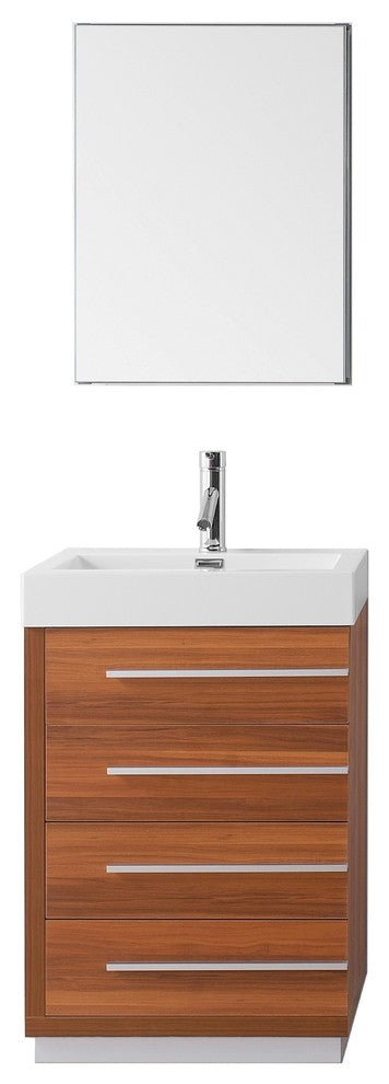 Bailey 24" Single Bathroom Vanity Set, Plum Tree Wood, Brushed Nickel