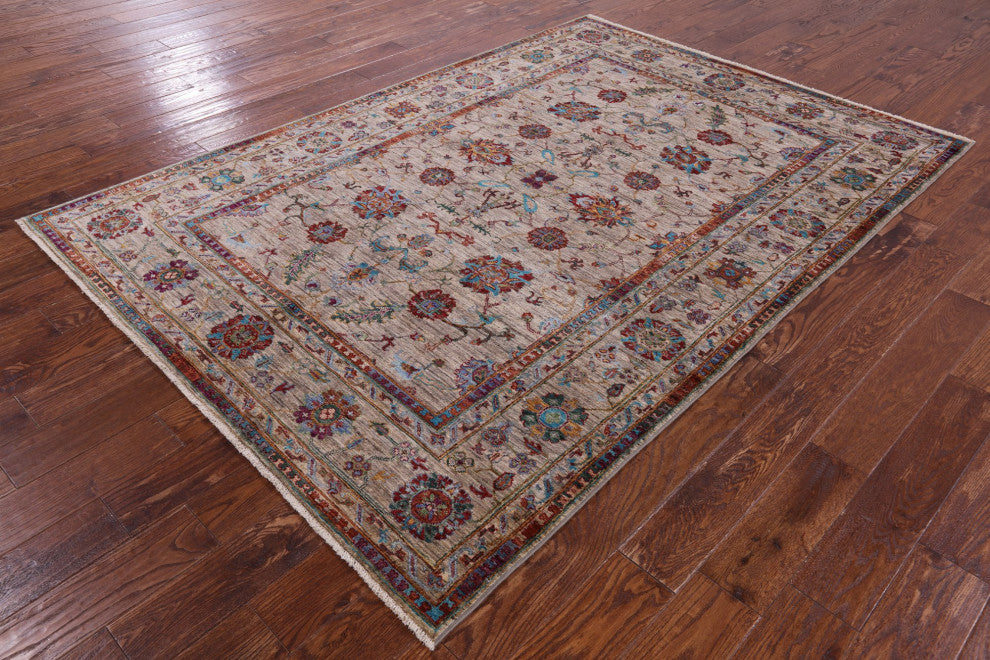 5' 7" X 8' 1" Persian Tabriz Hand Knotted Wool Rug Q10581