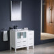 Torino 36" White Modern Bathroom Vanity With Side Cabinet, FFT3811CH