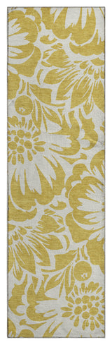 Premium Machine Washable Mayfield AMF551 Gold 2'3" x 7'6" Runner Rug