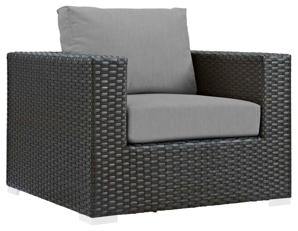 Canvas Gray Sojourn 7 Piece Outdoor Patio Sunbrella Sectional Set