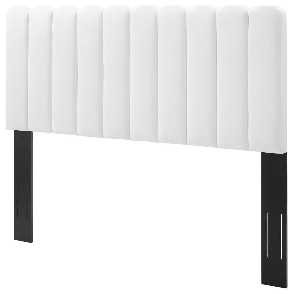 Headboard, Twin Size, Velvet, White, Modern Contemporary, Bedroom Master Suite