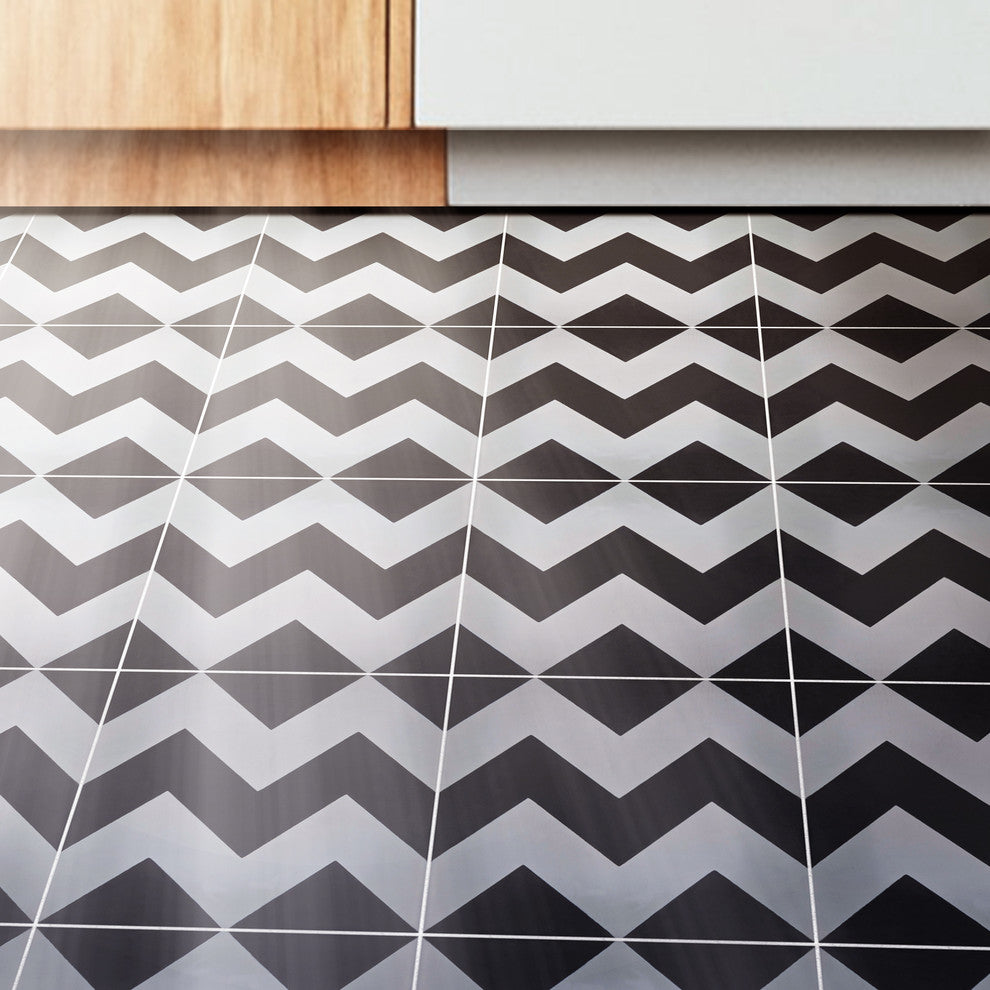 Jerada Handmade Cement Tile, Black/Gray, Sample