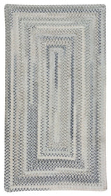 Alliance Concentric Rectangle Braided Rug, Dove Gray, 27"x48"