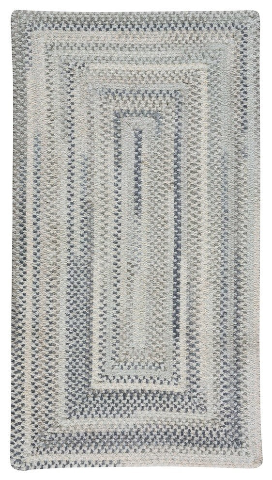 Alliance Concentric Rectangle Braided Rug, Dove Gray, 27"x48"