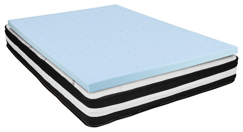 10" CertiPUR-US Foam Pocket Spring Mattress & 3" Gel Memory Foam Topper Bundle,