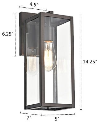 CHLOE Lighting Richard Transitional 1-Light Rubbed Bronze Outdoor Wall Sconce